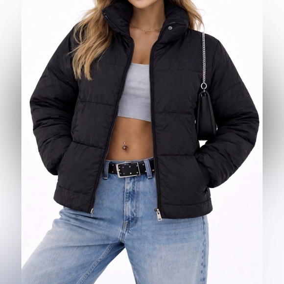 Guess Jackets & Blazers - GUESS Vintage Y2K Black Puffer Jacket XL Cropped Bubble Coat Streetwear Winter